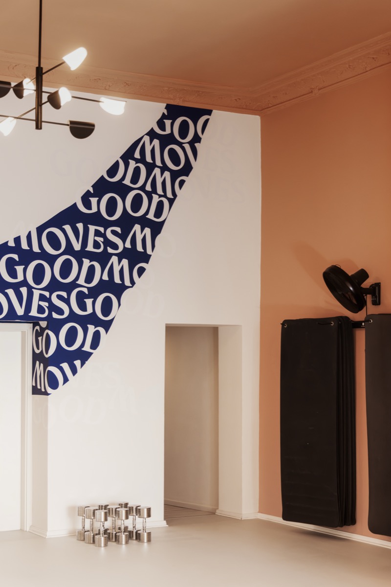 The Good Moves banner above the equipment wall